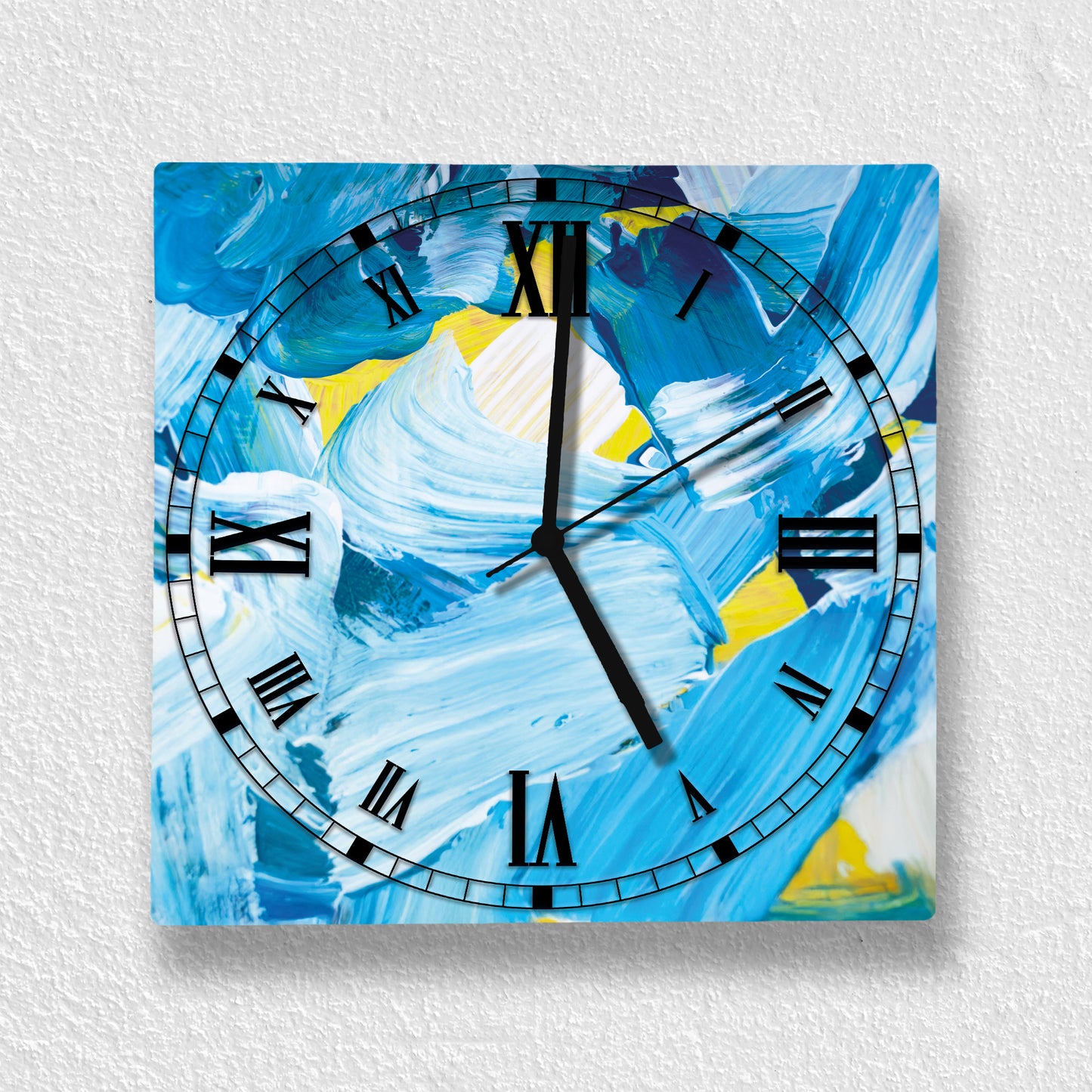 Hochwertige 30cm-Uhren Made in Alzenau Lautlose Uhr MDF Acryl Motiv Blue Malerei