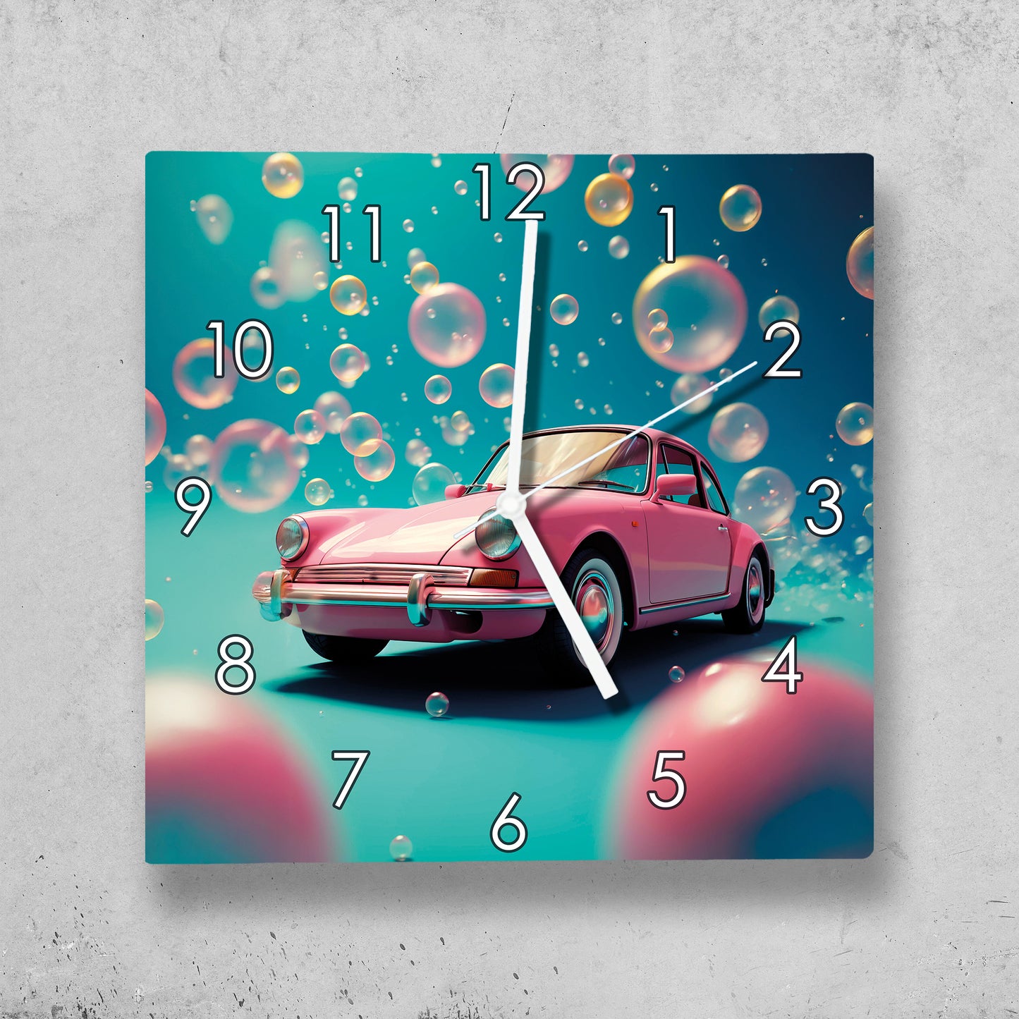 Hochwertige 30cm-Uhren Made in Alzenau Lautlose Uhr MDF Acryl Motiv Nostalgie Auto