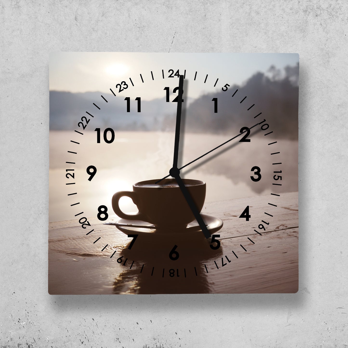 Hochwertige 30cm-Uhren Made in Alzenau Lautlose Uhr MDF Acryl Motiv Kaffeetasse