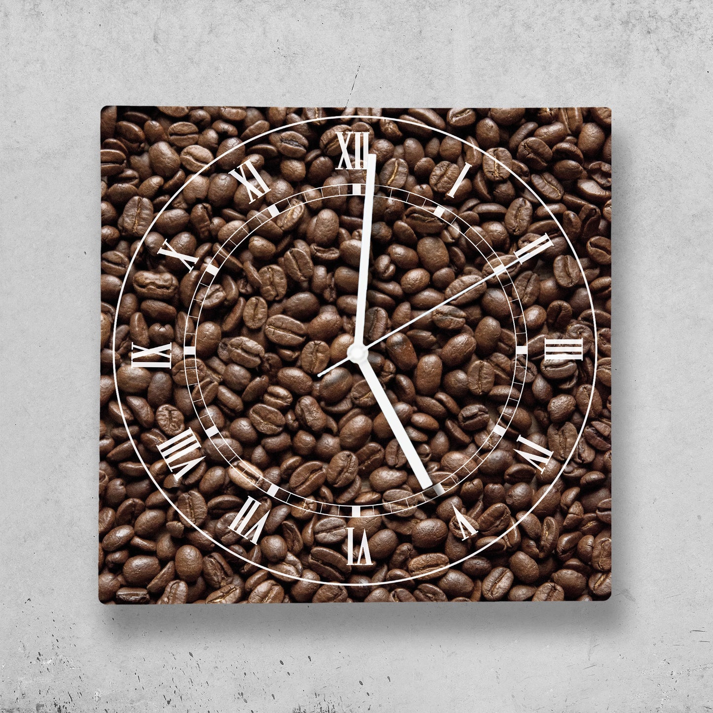 Hochwertige 30cm-Uhren Made in Alzenau Lautlose Uhr MDF Acryl Motiv Kaffeebohnen