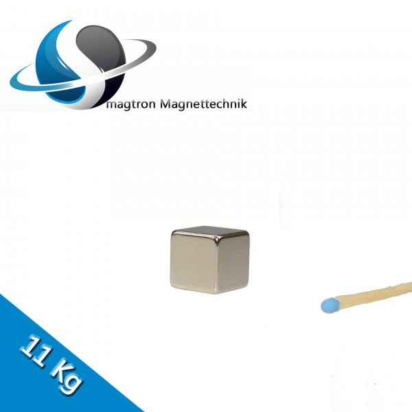 Würfelmagnet 15,0 x 15,0 x 15,0 mm N45 Nickel