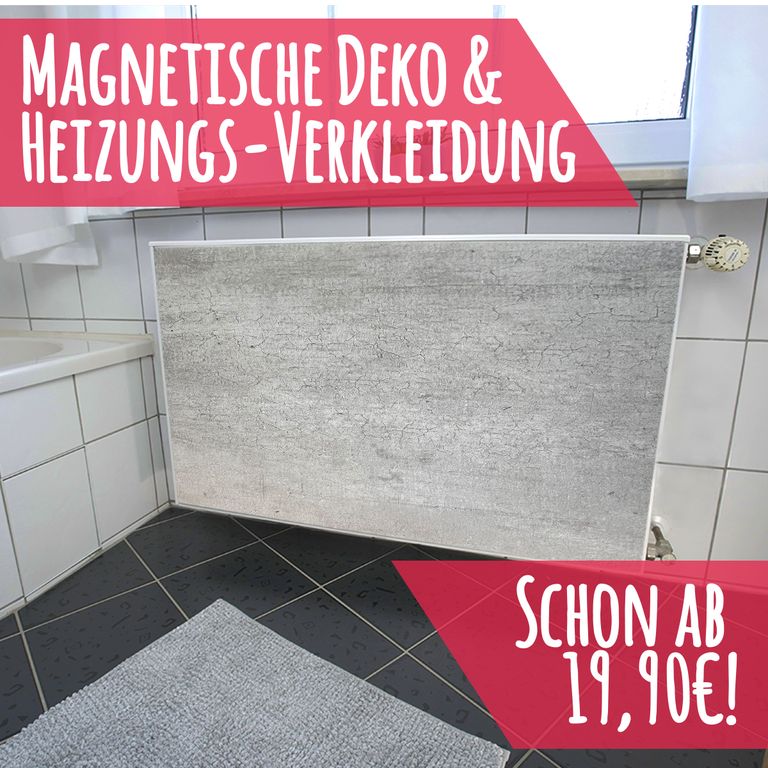 Magnet Heizkörperverkleidung Heizkörperabdeckung Heizung Schutz Motiv Beton-Wand