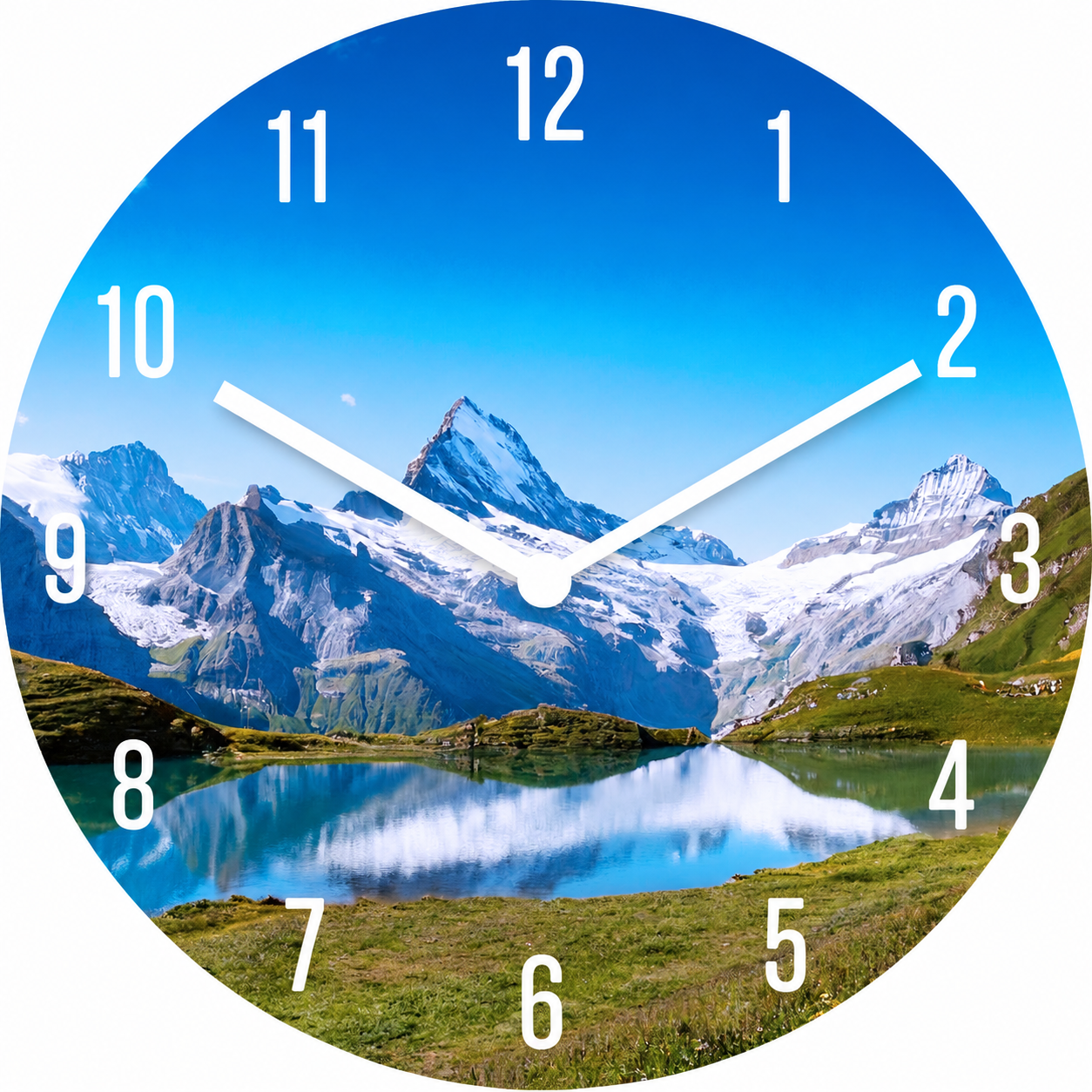 Hochwertige 30cm-Uhren Made in Alzenau Lautlose Uhr MDF Acryl Motiv Bachalpsee
