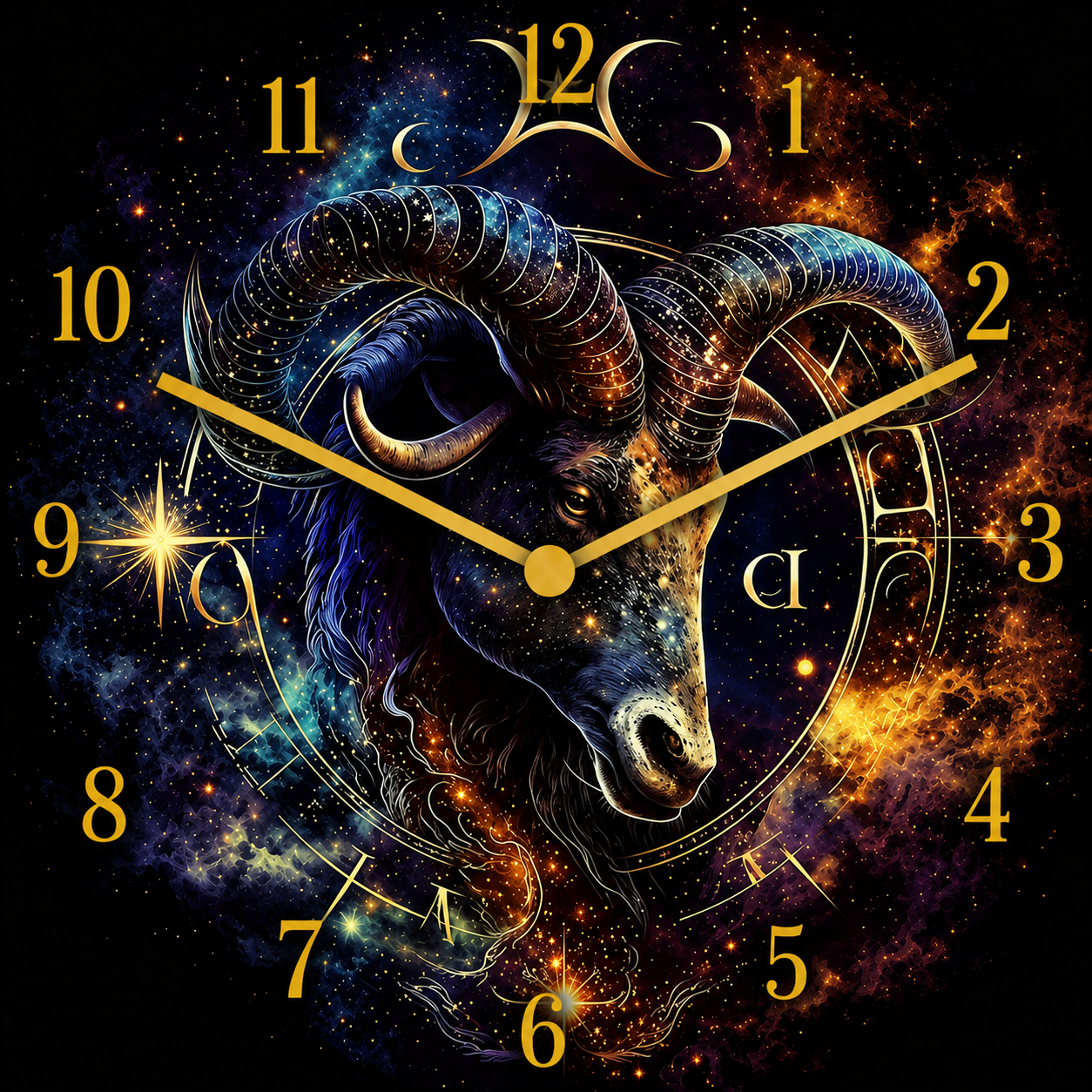 Made in Alzenau Lautlose Uhr MDF Acryl Motiv Sternzeichen STEINBOCK