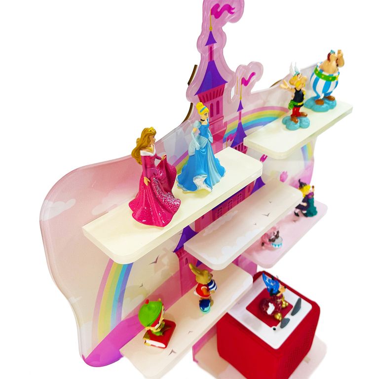 LED Regal Acryl in verschiedenen Motiven Zubehör für Tonie-Figuren und Toniebox Motiv Prinzessin Schloss