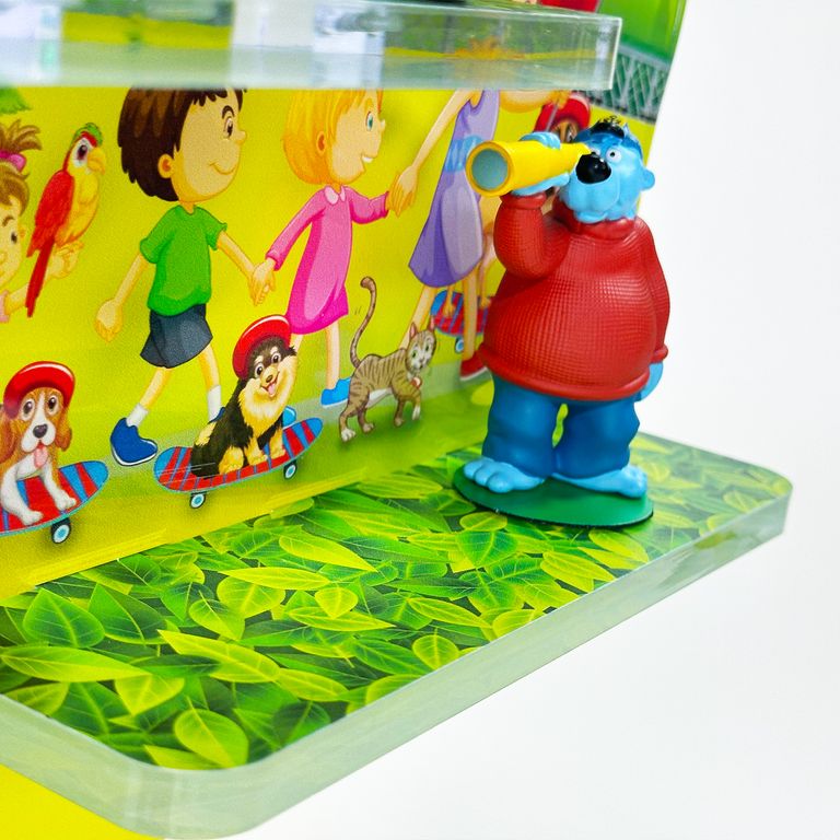 LED Regal Acryl in verschiedenen Motiven Zubehör für Tonie-Figuren und Toniebox Motiv Spielplatz Kinder