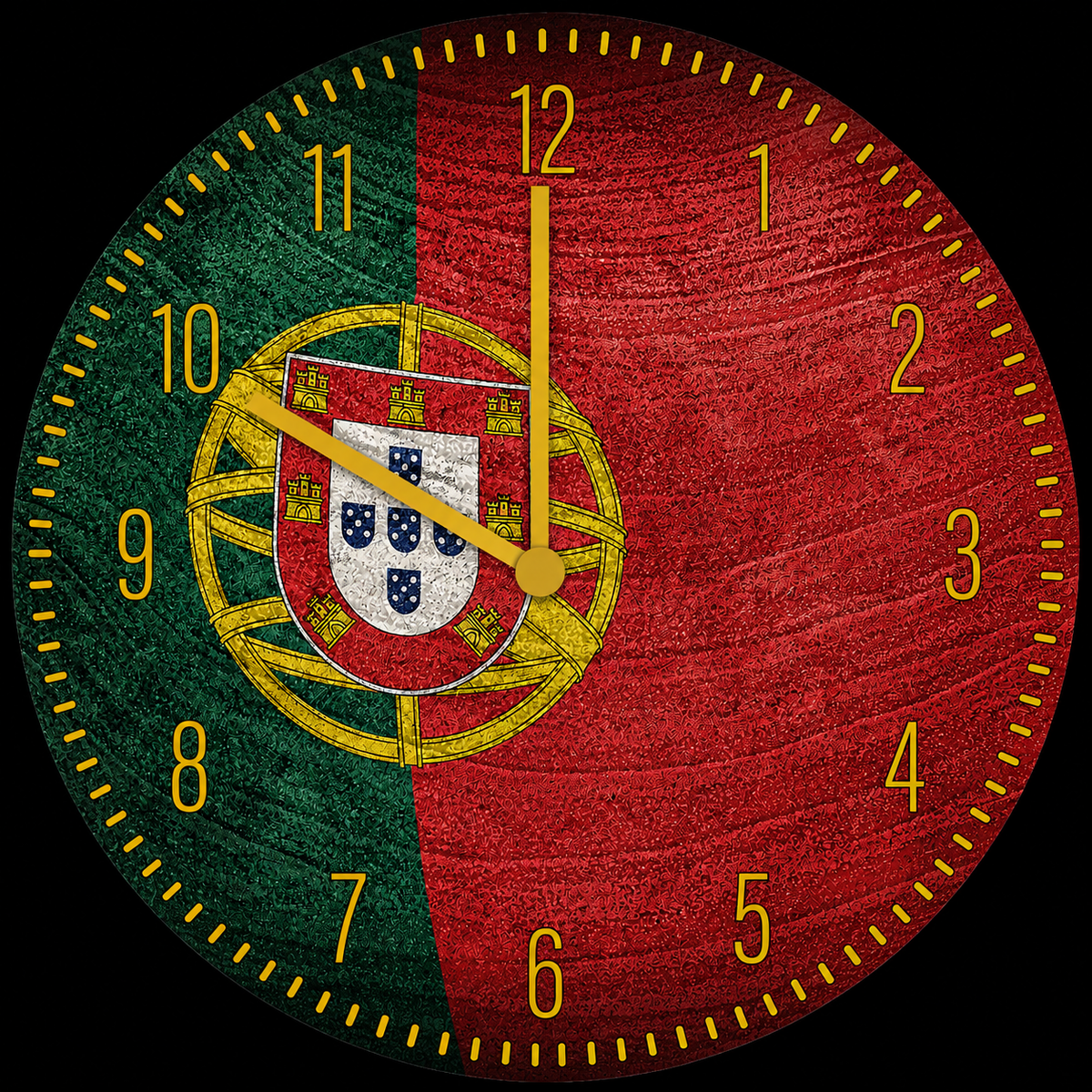 Hochwertige 30cm-Uhren Made in Alzenau Lautlose Uhr MDF Acryl Motiv PORTUGAL