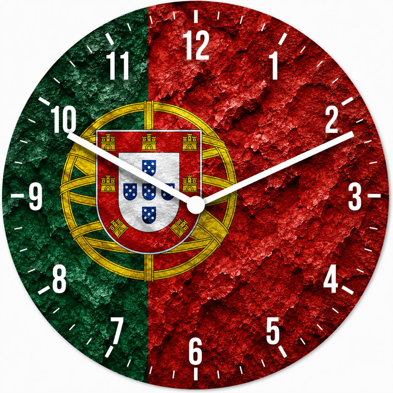 Hochwertige 30cm-Uhren Made in Alzenau Lautlose Uhr MDF Acryl Motiv Portugal