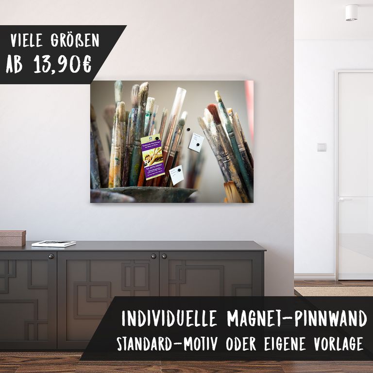 Bedruckte Magnetpinnwand Eisenfolie Whiteboard Magnetwand Motiv Pinsel