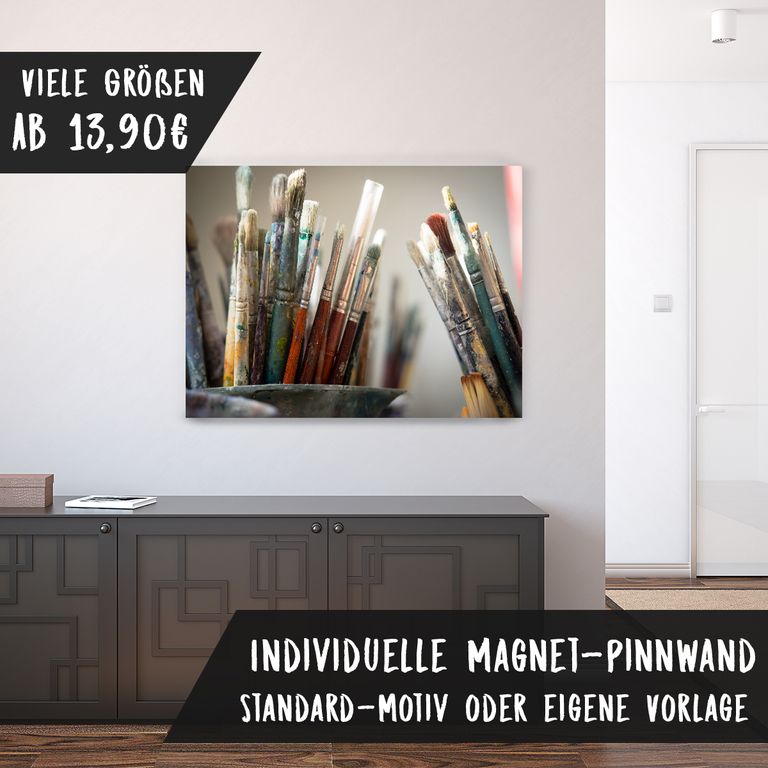 Bedruckte Magnetpinnwand Eisenfolie Whiteboard Magnetwand Motiv Pinsel