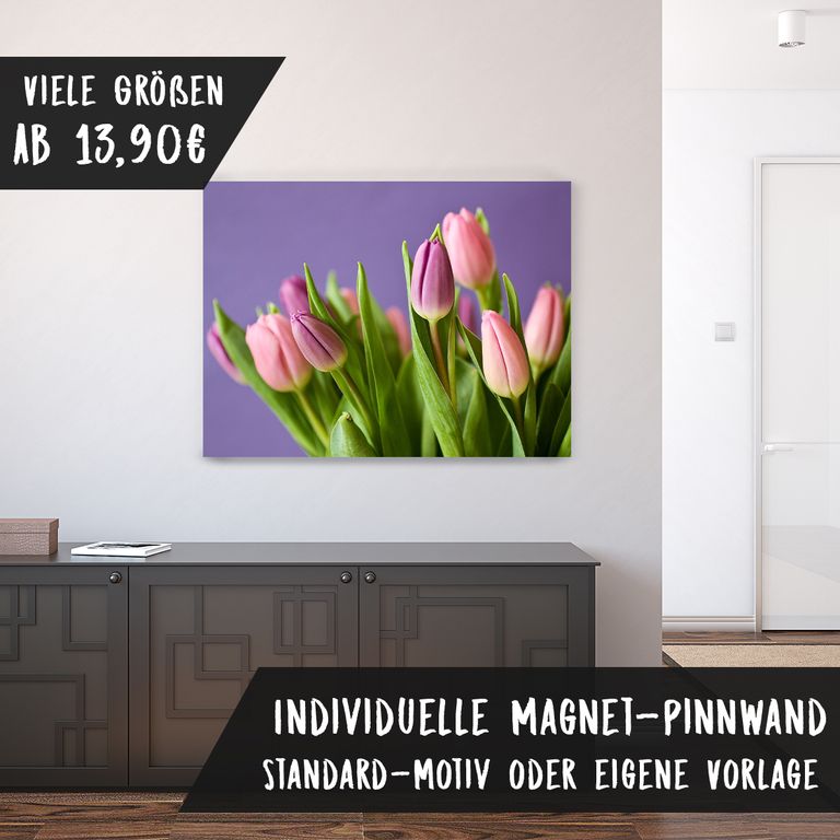 Bedruckte Magnetpinnwand Eisenfolie Whiteboard Magnetwand Motiv Tulpenstrauß