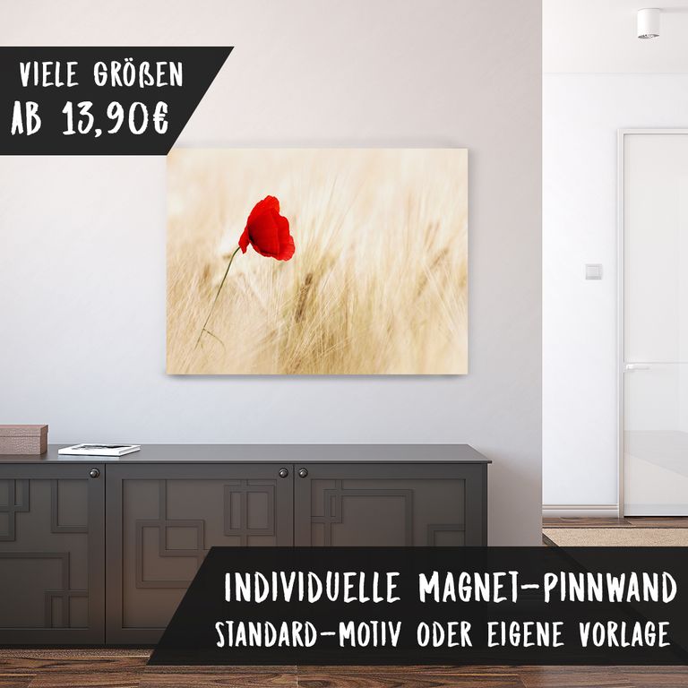 Bedruckte Magnetpinnwand Eisenfolie Whiteboard Magnetwand Motiv Mohnblume