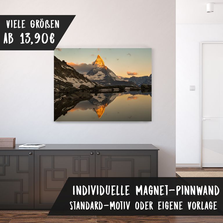 Bedruckte Magnetpinnwand Eisenfolie Whiteboard Magnetwand Motiv Gipfel