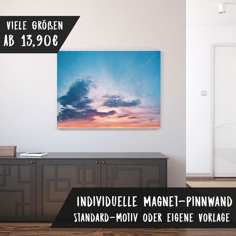 Bedruckte Magnetpinnwand Eisenfolie Whiteboard Magnetwand Motiv Bluesky