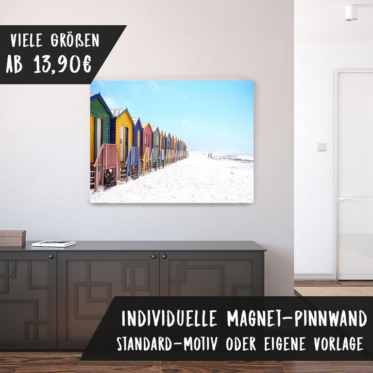 Bedruckte Magnetpinnwand Eisenfolie Whiteboard Magnetwand Motiv Beachhouse