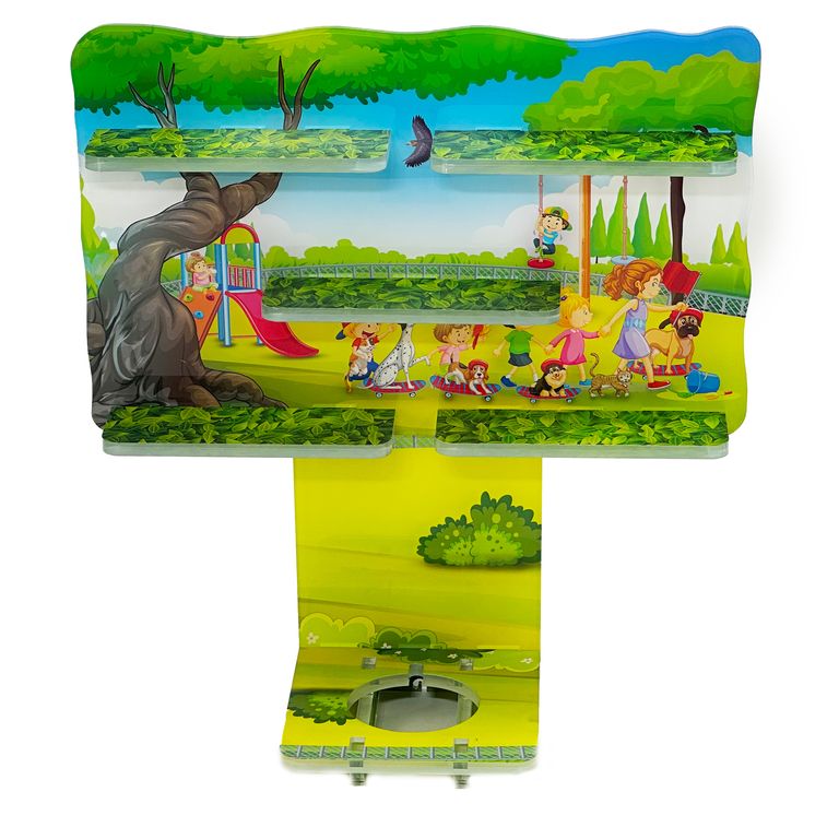 LED Regal Acryl in verschiedenen Motiven Zubehör für Tonie-Figuren und Toniebox Motiv Spielplatz Kinder