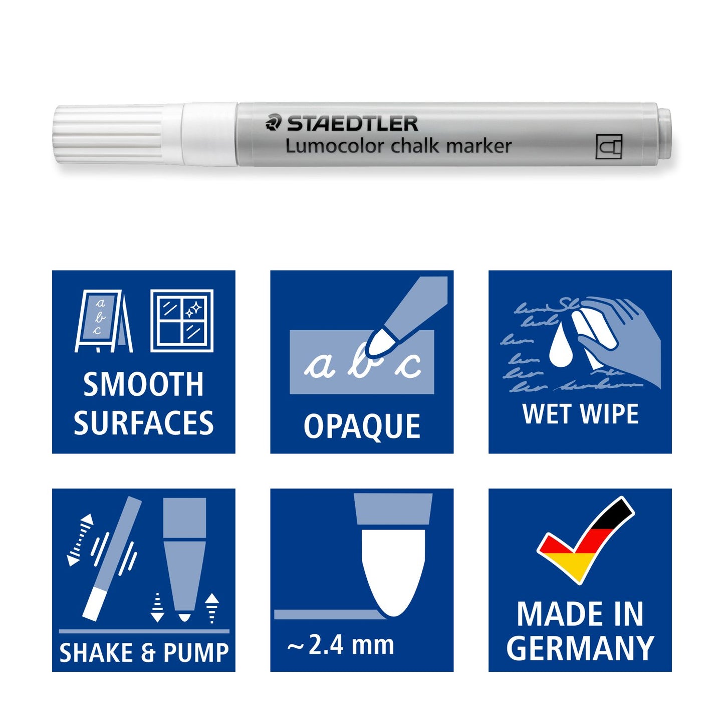 STAEDTLER Lumocolor® chalk marker | weiß | Stärke 2,4mm