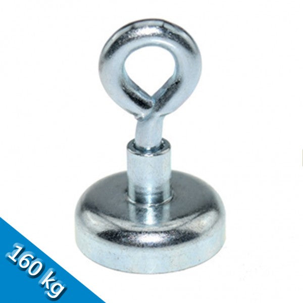 Ösenmagnet Ø 75 mm NEODYM - Zink - hält 160 kg