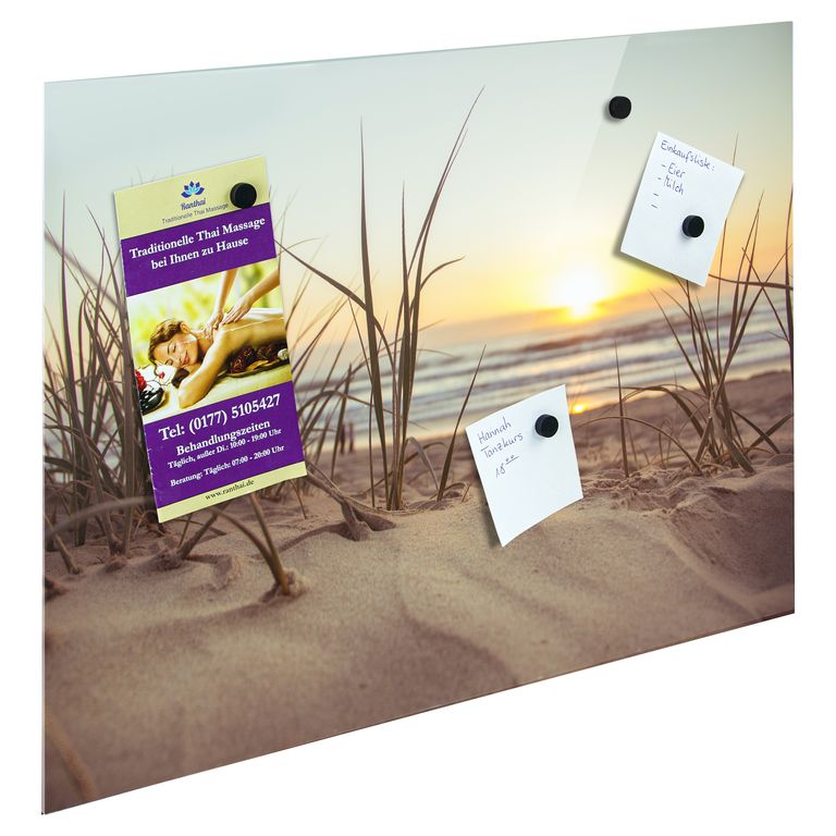 Bedrucktes Acrylglas als Magnetwand, Küchen-Hintergrund, Motiv Strandgras