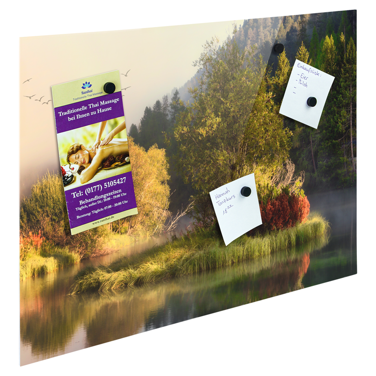 Bedrucktes Acrylglas als Magnetwand, Küchen-Hintergrund, Motiv: Nebel-Insel