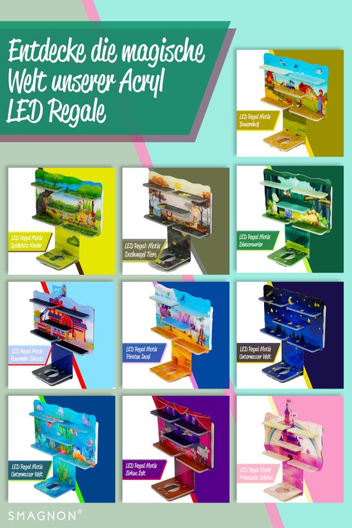 LED Regal Acryl in verschiedenen Motiven Zubehör für Tonie-Figuren und Toniebox Motiv Zirkus Zelt