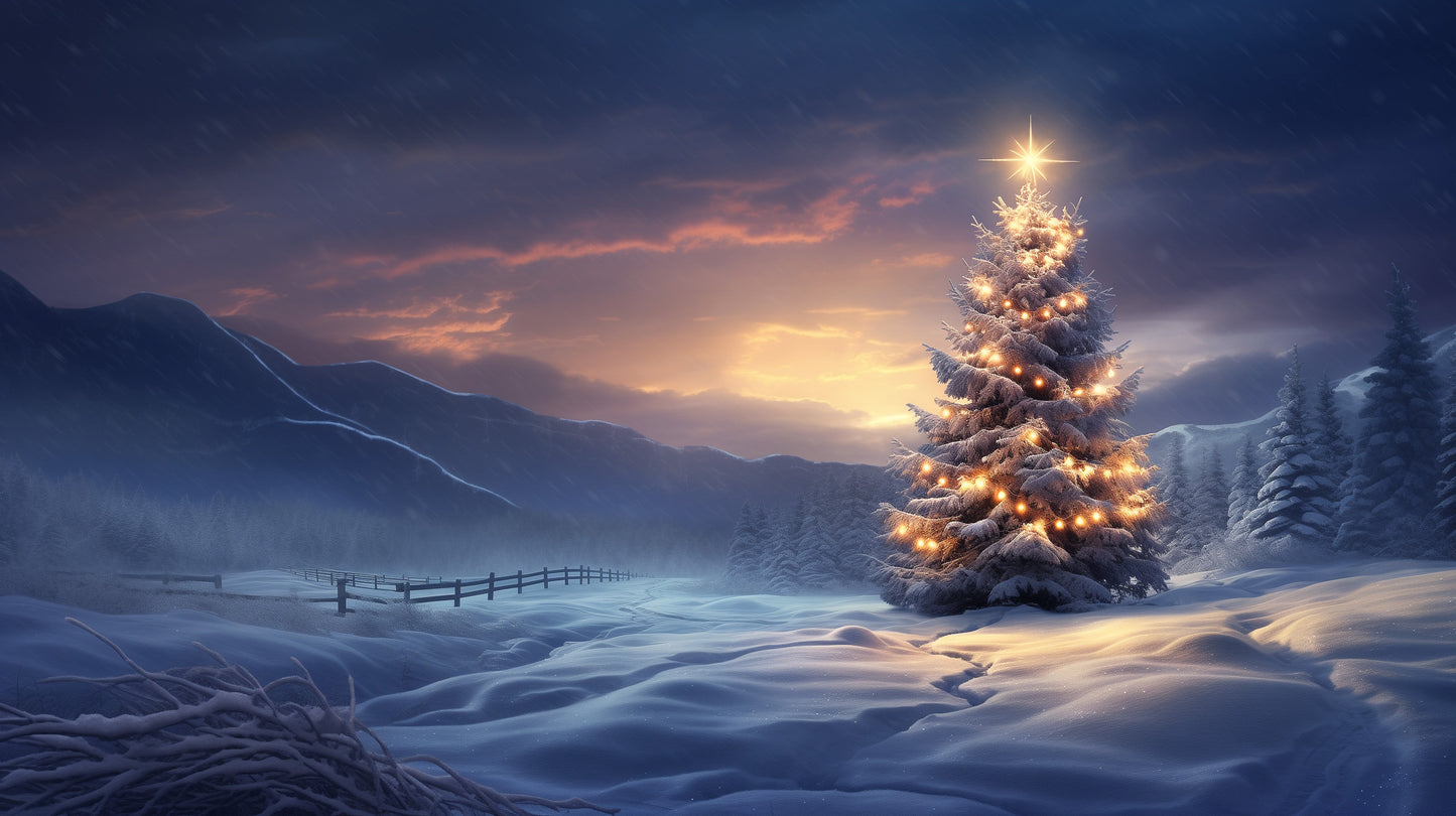 Flaches Druckmotiv Winterlicht für Heizkörperverkleidung