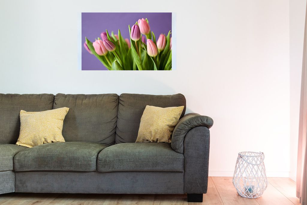 Bedruckte Magnetpinnwand Eisenfolie Whiteboard Magnetwand Motiv Tulpenstrauß