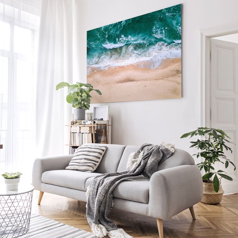 Bedrucktes Acrylglas als Magnetwand, Küchen-Hintergrund, Motiv Strand