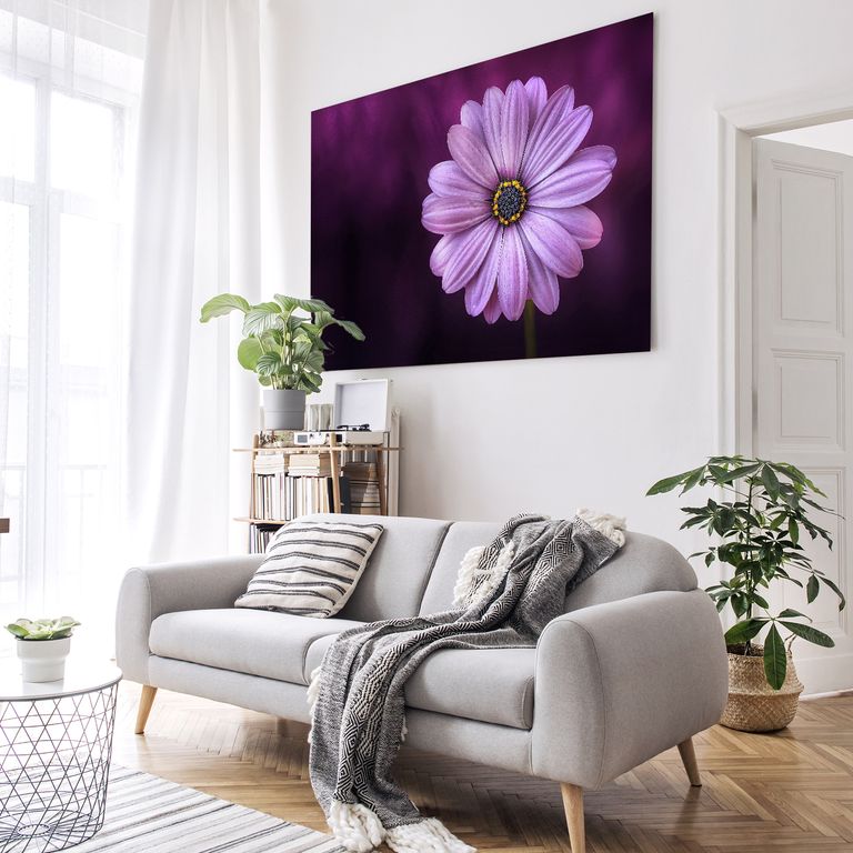 Bedrucktes Acrylglas als Magnetwand, Küchen-Hintergrund, Motiv Lila