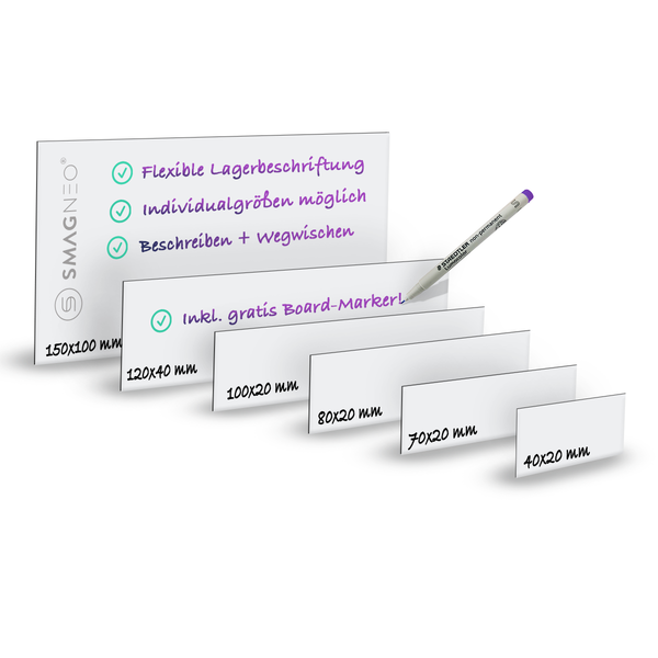Magnetetiketten in individueller Größe