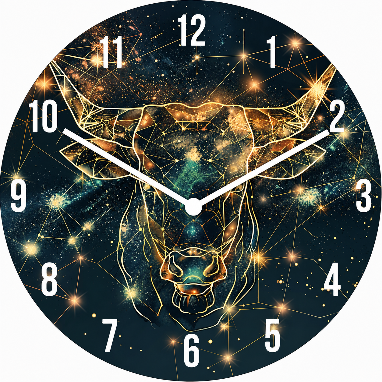 Hochwertige 30cm-Uhren Made in Alzenau Lautlose Uhr MDF Acryl Motiv Stier