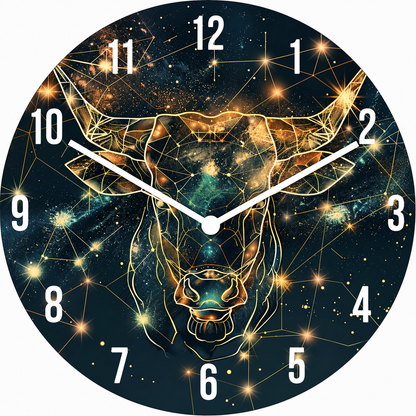 Hochwertige 30cm-Uhren Made in Alzenau Lautlose Uhr MDF Acryl Motiv Stier