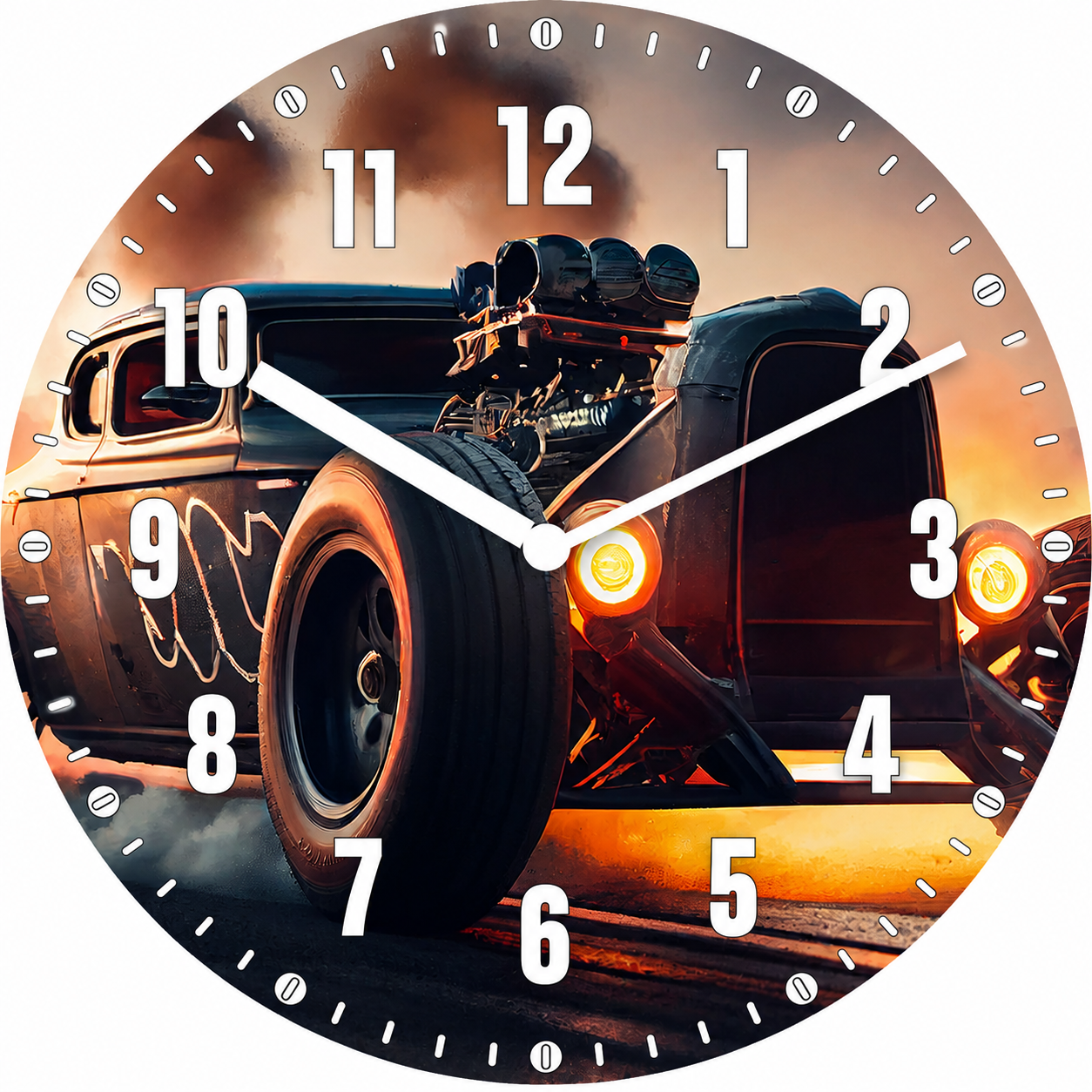 Hochwertige 30cm-Uhren Made in Alzenau Lautlose Uhr MDF Acryl Black Thunder