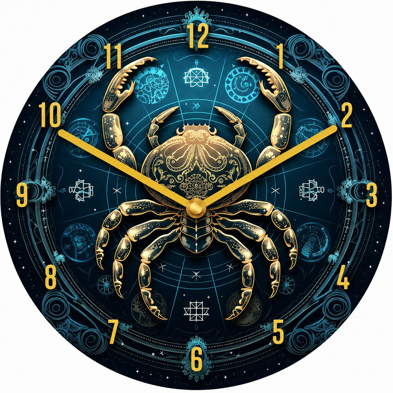 Hochwertige 30cm-Uhren Made in Alzenau Lautlose Uhr MDF Acryl Motiv Krebs