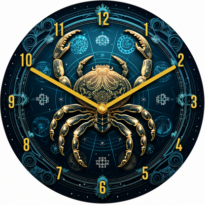 Hochwertige 30cm-Uhren Made in Alzenau Lautlose Uhr MDF Acryl Motiv Krebs