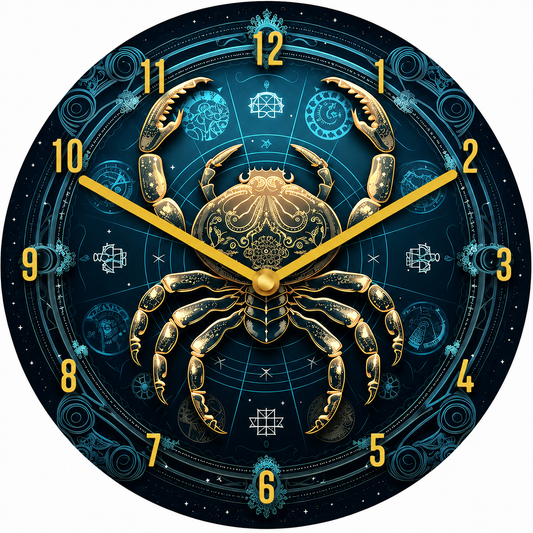 Hochwertige 30cm-Uhren Made in Alzenau Lautlose Uhr MDF Acryl Motiv Krebs