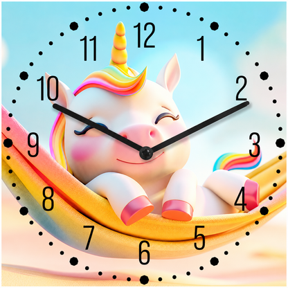 Hochwertige 30cm-Uhren Made in Alzenau Lautlose Uhr MDF Acryl Motiv Schlummerstunde