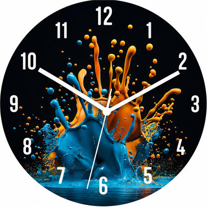 Hochwertige 30cm-Uhren Made in Alzenau Lautlose Uhr MDF Acryl Dual Splash