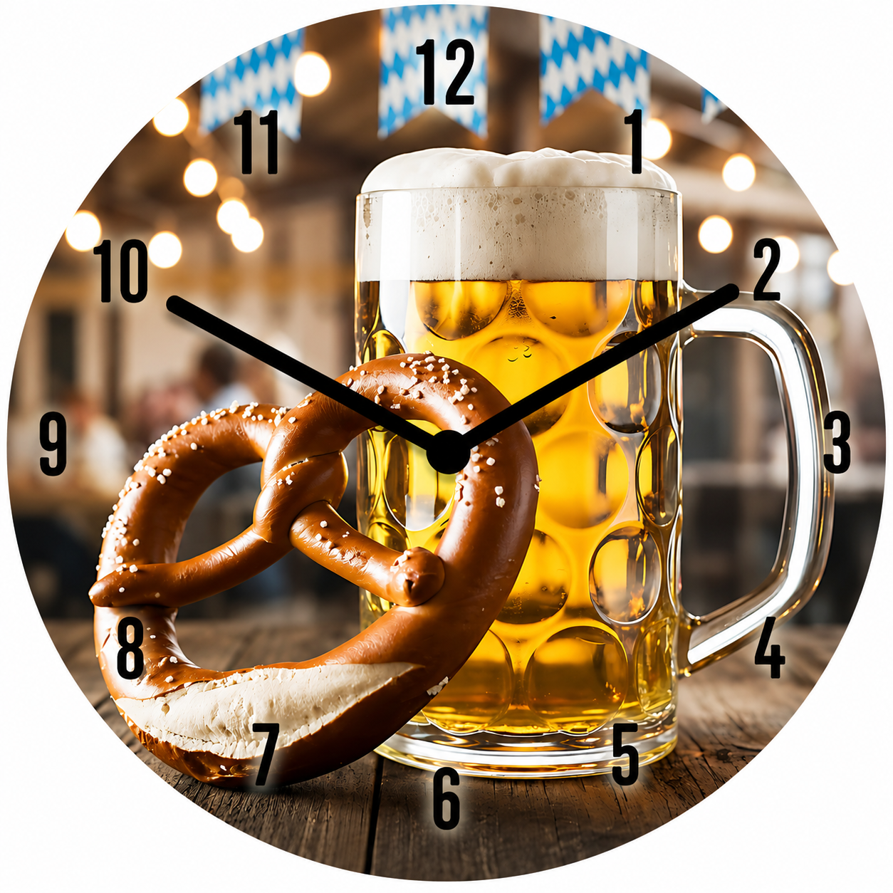 Made in Alzenau Lautlose Uhr MDF Acryl Motiv BAYERN