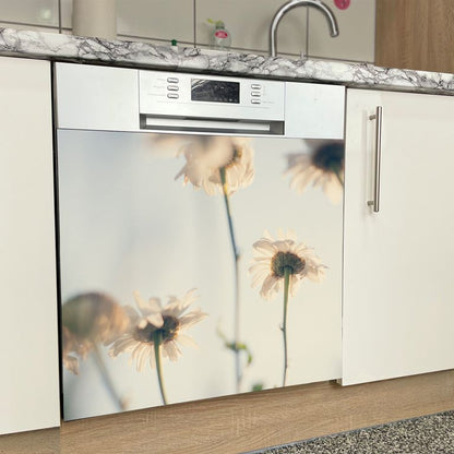 Spülmaschinen Möbel Magnetfolie Dekofolie Dekor Einzelbild - Motiv White Flowers