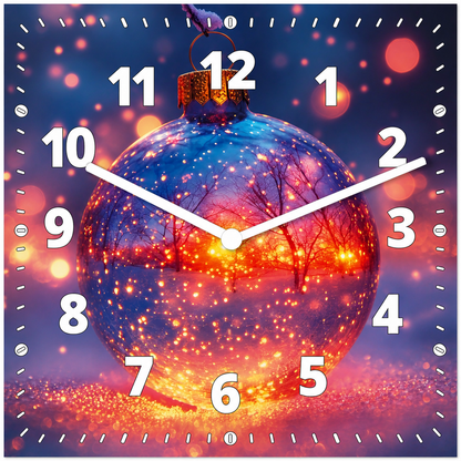 Hochwertige 30cm-Uhren Made in Alzenau Lautlose Uhr MDF Acryl Winterlicht