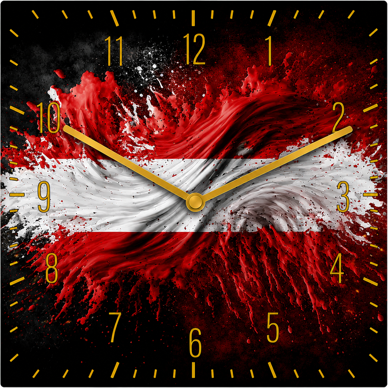 Hochwertige 30cm-Uhren Made in Alzenau Lautlose Uhr MDF Acryl Motiv Österreich