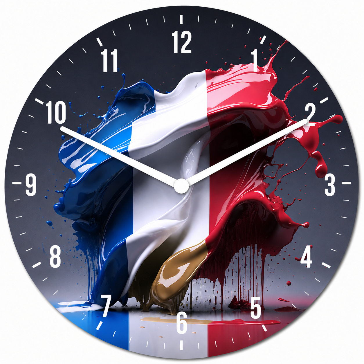Hochwertige 30cm-Uhren Made in Alzenau Lautlose Uhr MDF Acryl Motiv Frankreich