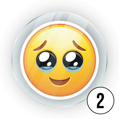 Memo Magnete aus Acryl mit aufgedruckten Emoji Smilies