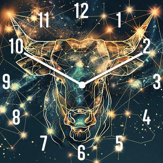 Hochwertige 30cm-Uhren Made in Alzenau Lautlose Uhr MDF Acryl Motiv Stier