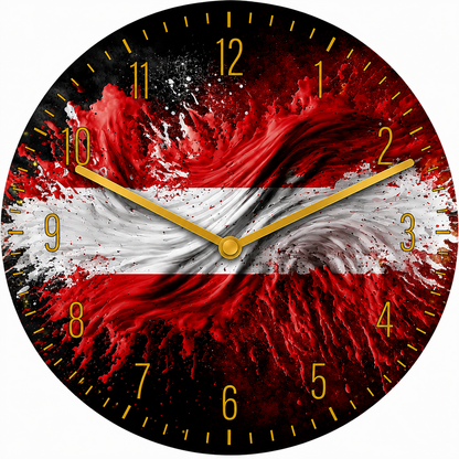 Hochwertige 30cm-Uhren Made in Alzenau Lautlose Uhr MDF Acryl Motiv Österreich