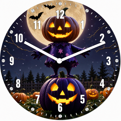 Hochwertige 30cm-Uhren Made in Alzenau Lautlose Uhr MDF Acryl Kürbiszauber