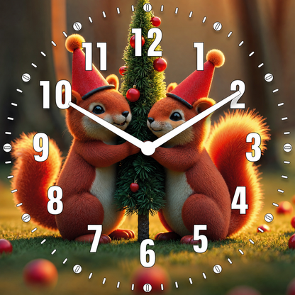 Hochwertige 30cm-Uhren Made in Alzenau Lautlose Uhr MDF Acryl Motiv Waldliebe