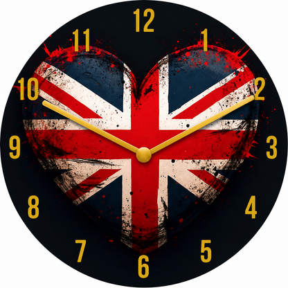 Hochwertige 30cm-Uhren Made in Alzenau Lautlose Uhr MDF Acryl Motiv England