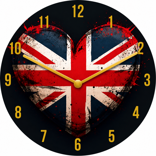 Hochwertige 30cm-Uhren Made in Alzenau Lautlose Uhr MDF Acryl Motiv England